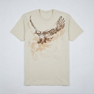 Scion Soaring Eagle Graphic TShirt Large Tan Grunge Y2K Affliction Style Vintage